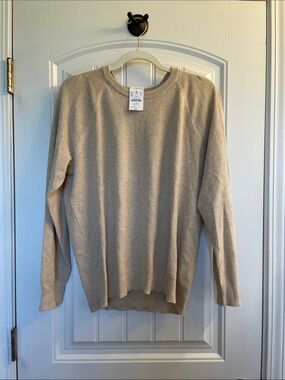 NWT J. Crew 100% cotton Oatmeal/beige Crewneck Sweater